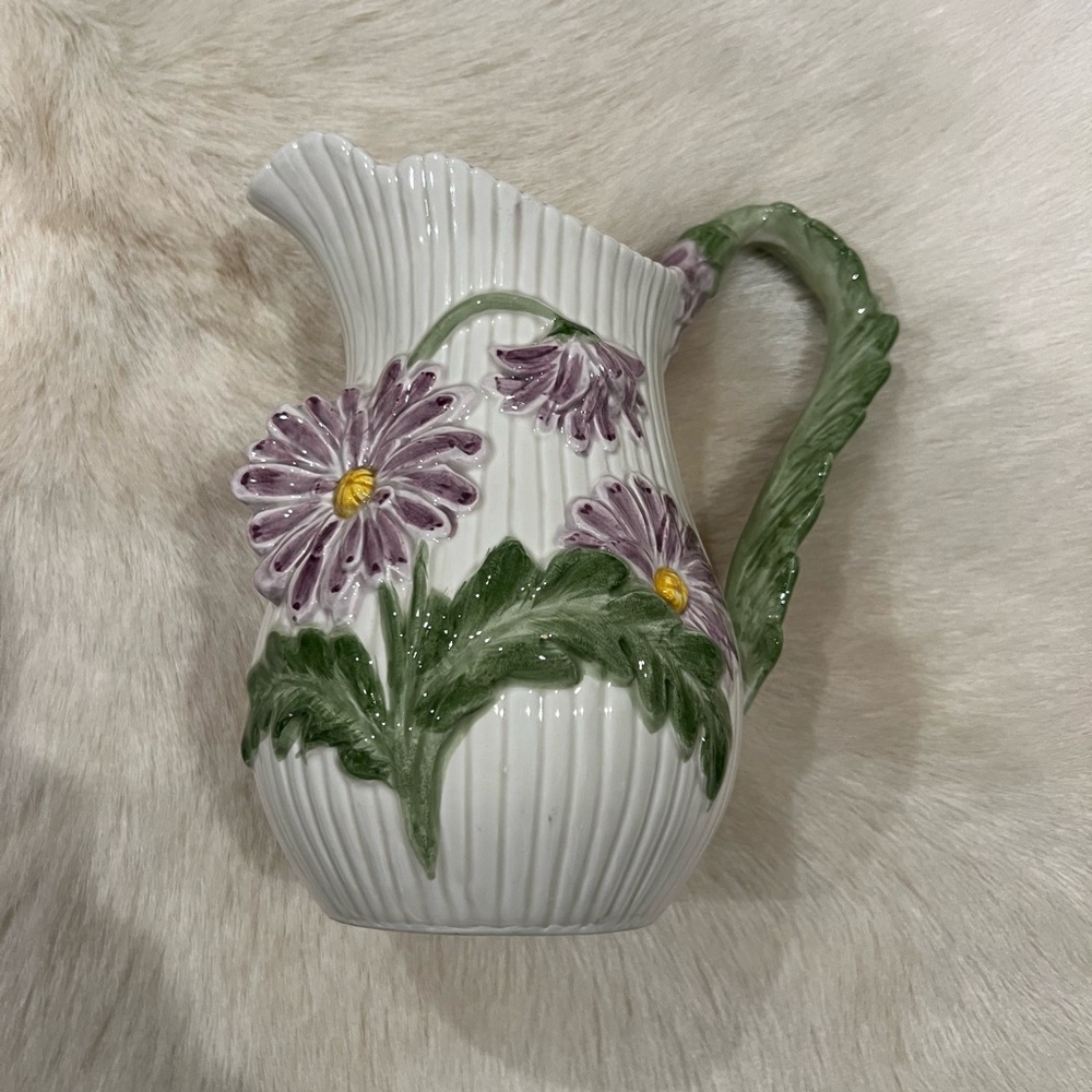 FITZ & FLOYD 1988 April Flowers pitcher